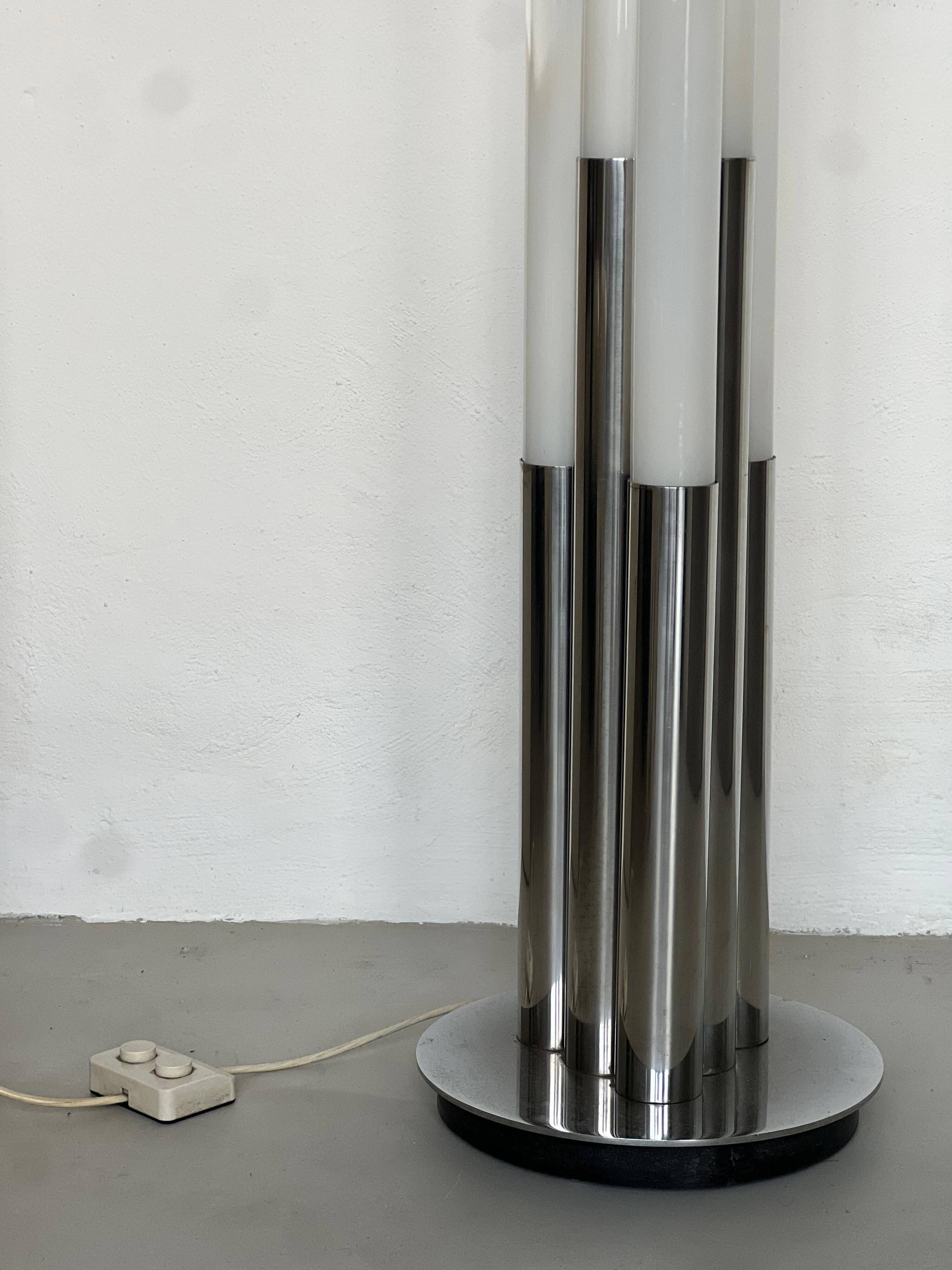 Vintage 1960s Nason, Mazzega, Murano Glass and Metal floor lamp