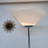 Floor lamp in white metal and plastic, Swisslamps SLZ design, vintage 80s