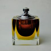 Red and yellow Sommerso lighter by Seguso, Murano glass, Italy, 970