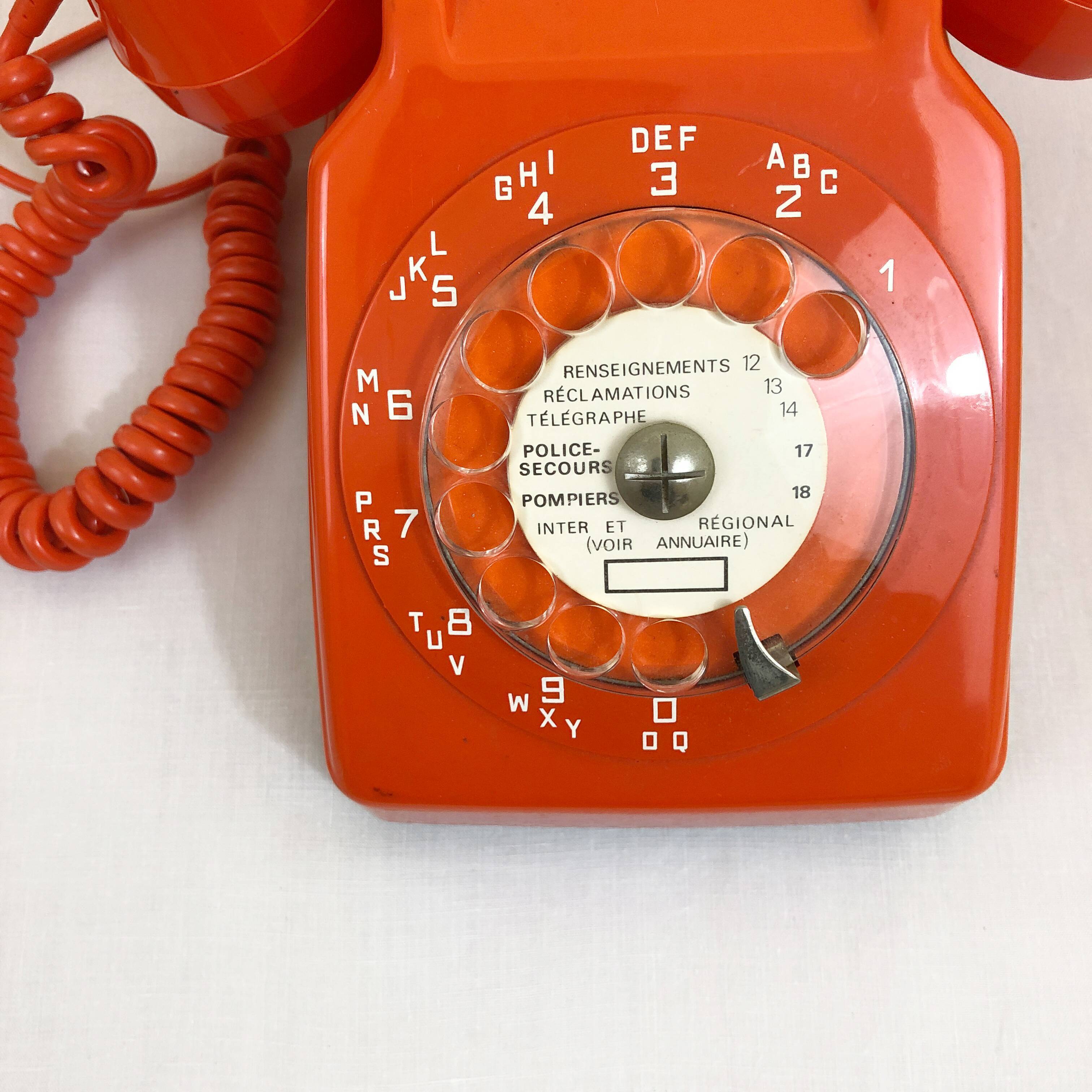 Vintage orange socotel phone