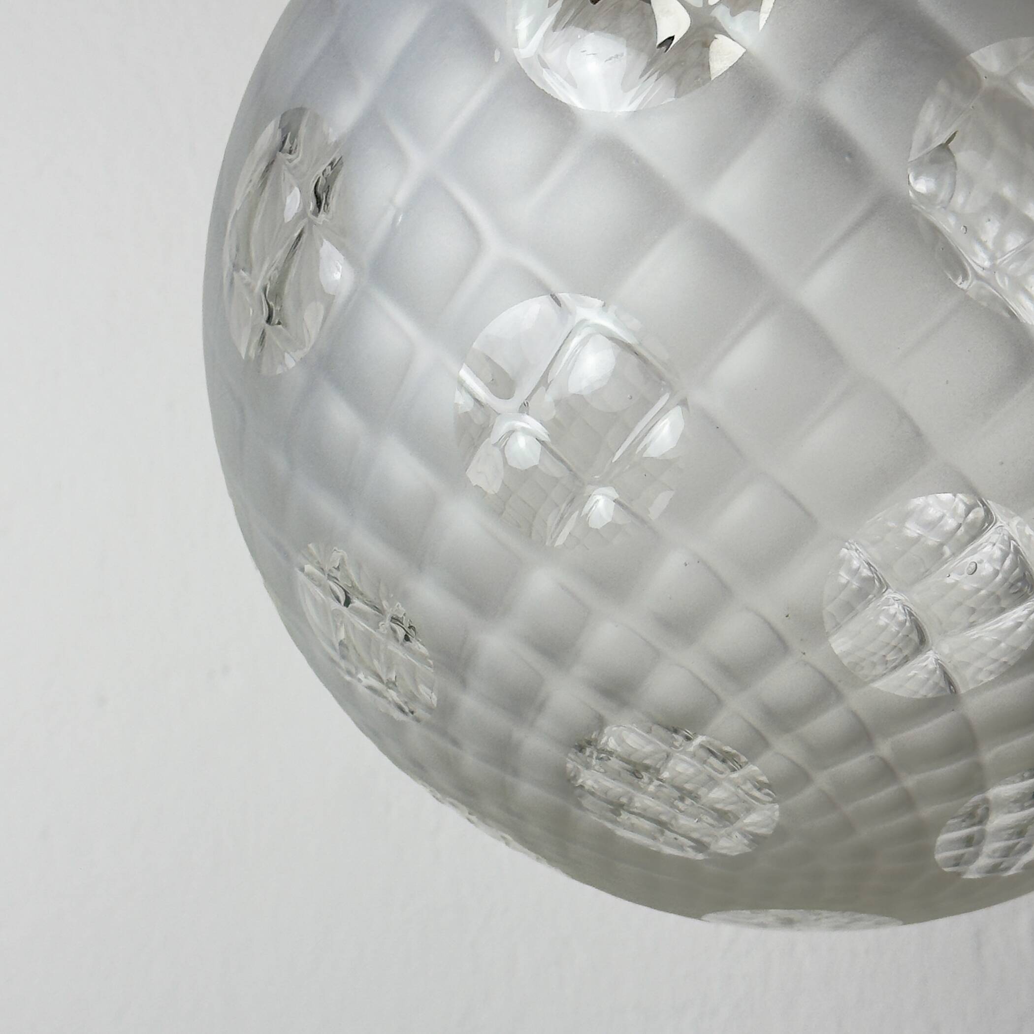 Vintage murano sphere ball pendant lamp Italy 1950s