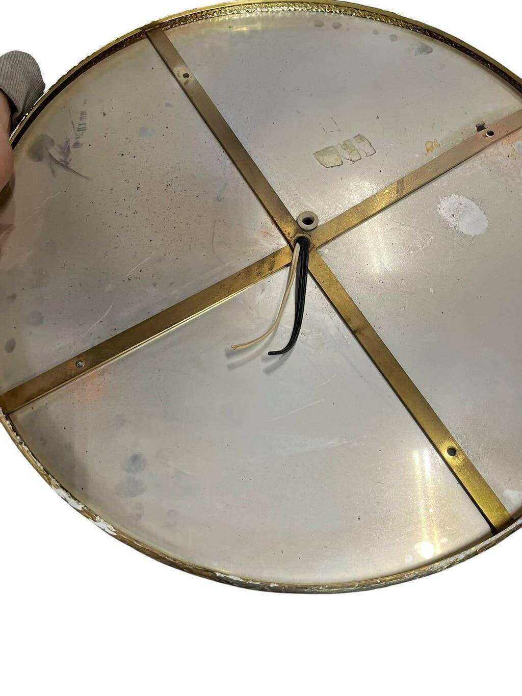 Vintage brass ceiling light/suspension with crystal.