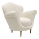 Mid-Century Modern Italian Bouclè Curved Armchair, 1950s