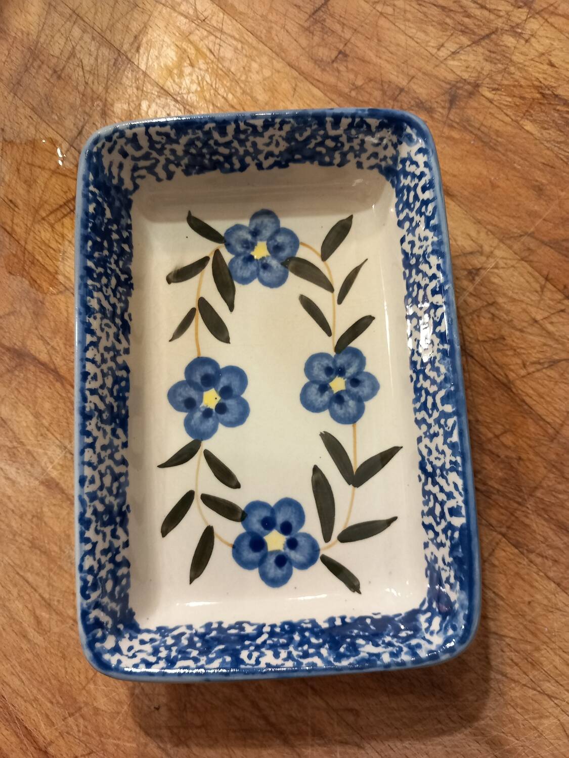 Old rectangular ceramic butter dish/dish