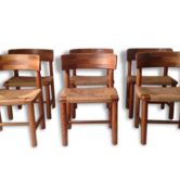 Set of 6 chairs in spruce, Danish design