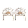 Pair of rattan sun peacock headboards - vintage - Menorca