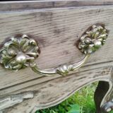 Antique Louis XVI style chest of drawers with wooden top