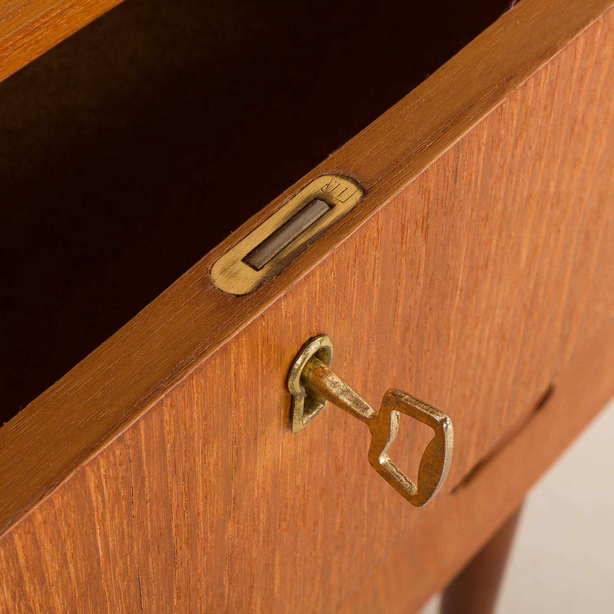 Danish teak secretaire with hidden vanity, 1960s