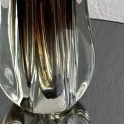 Vintage Murano-Style Art Glass Sommerso Handkerchief Vase, Amber & Clear