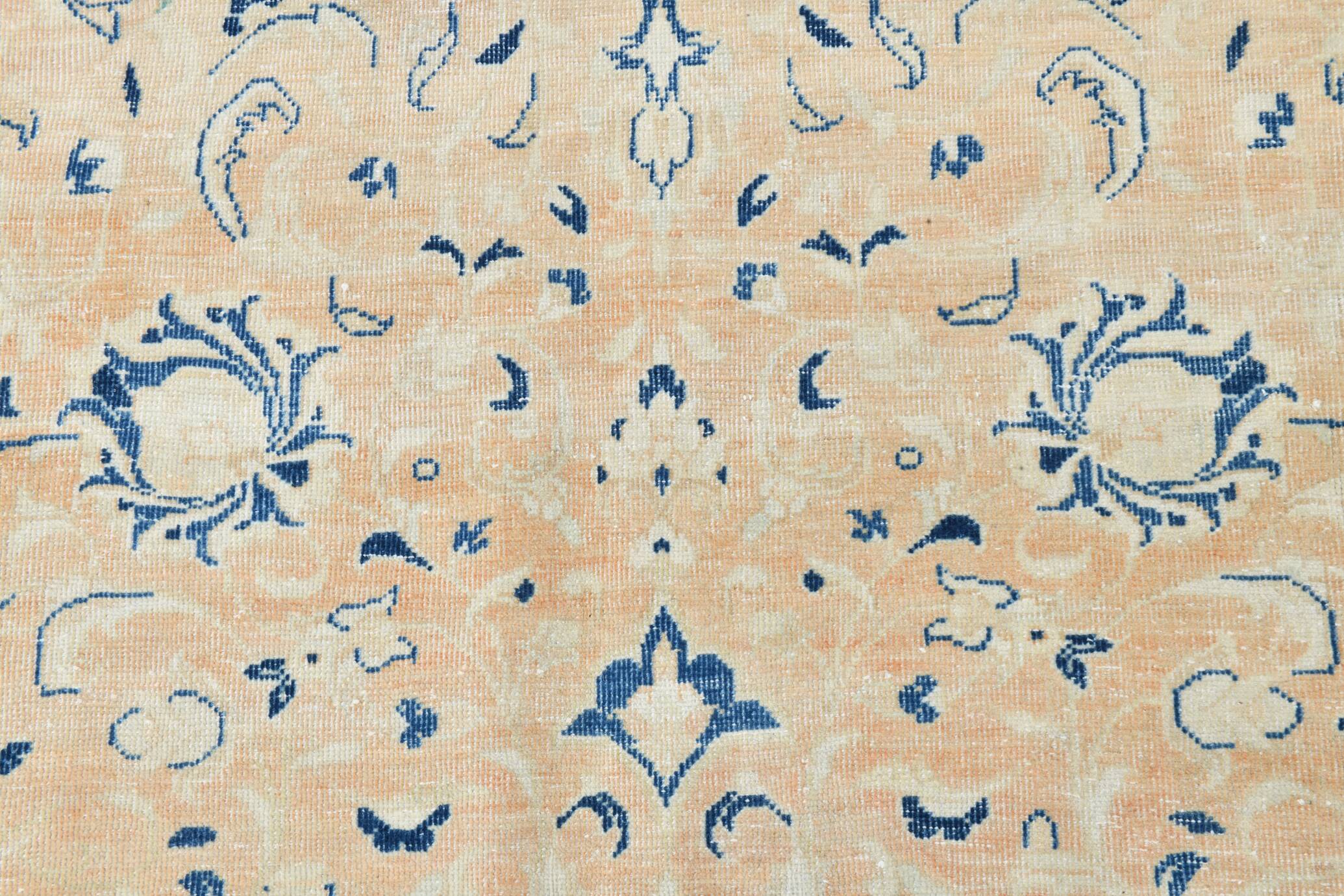 Grand Tapis Persan Ancien – Motifs Médaillon, Laine Nouée Main, 289x376 Cm