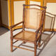 Canned armchair wood imitation bamboo, colonial armchair, interior decoration