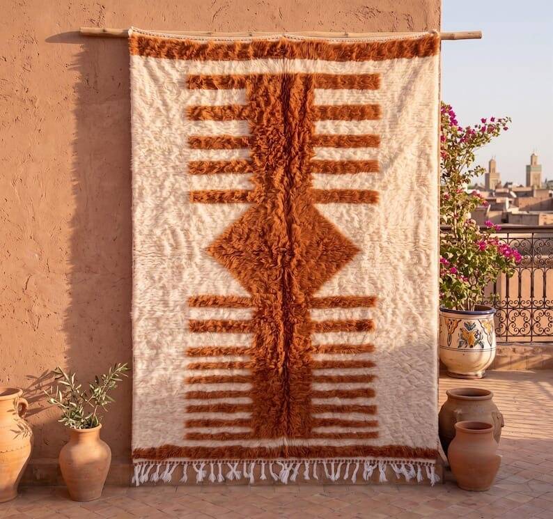 Berber carpet - Beni Ourain carpet - handmade 150/250 cm