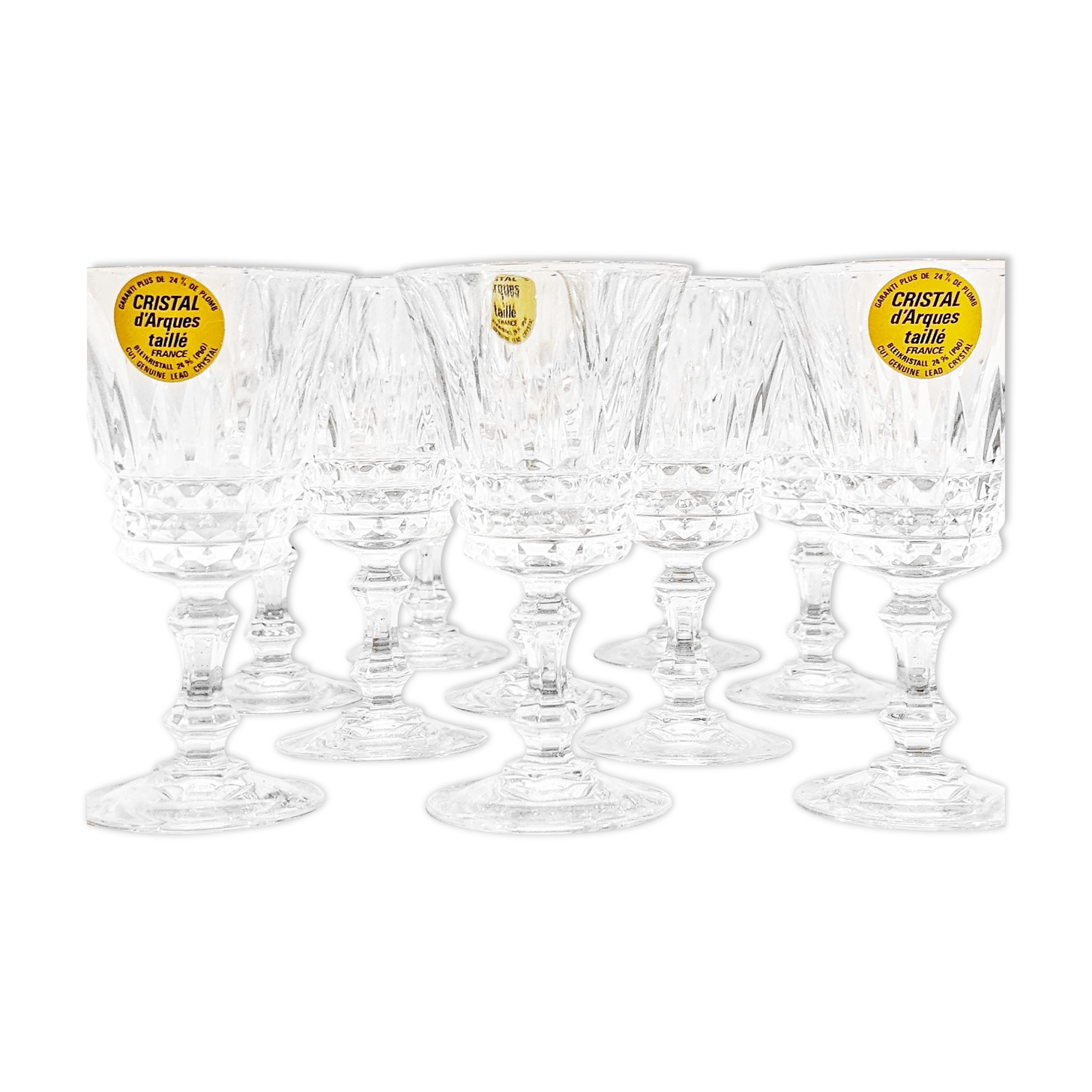 10 vintage liquor glasses, Cristal d'Arques