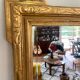 Superb antique bevelled mirror with "ears" – Louis-Philippe style – F