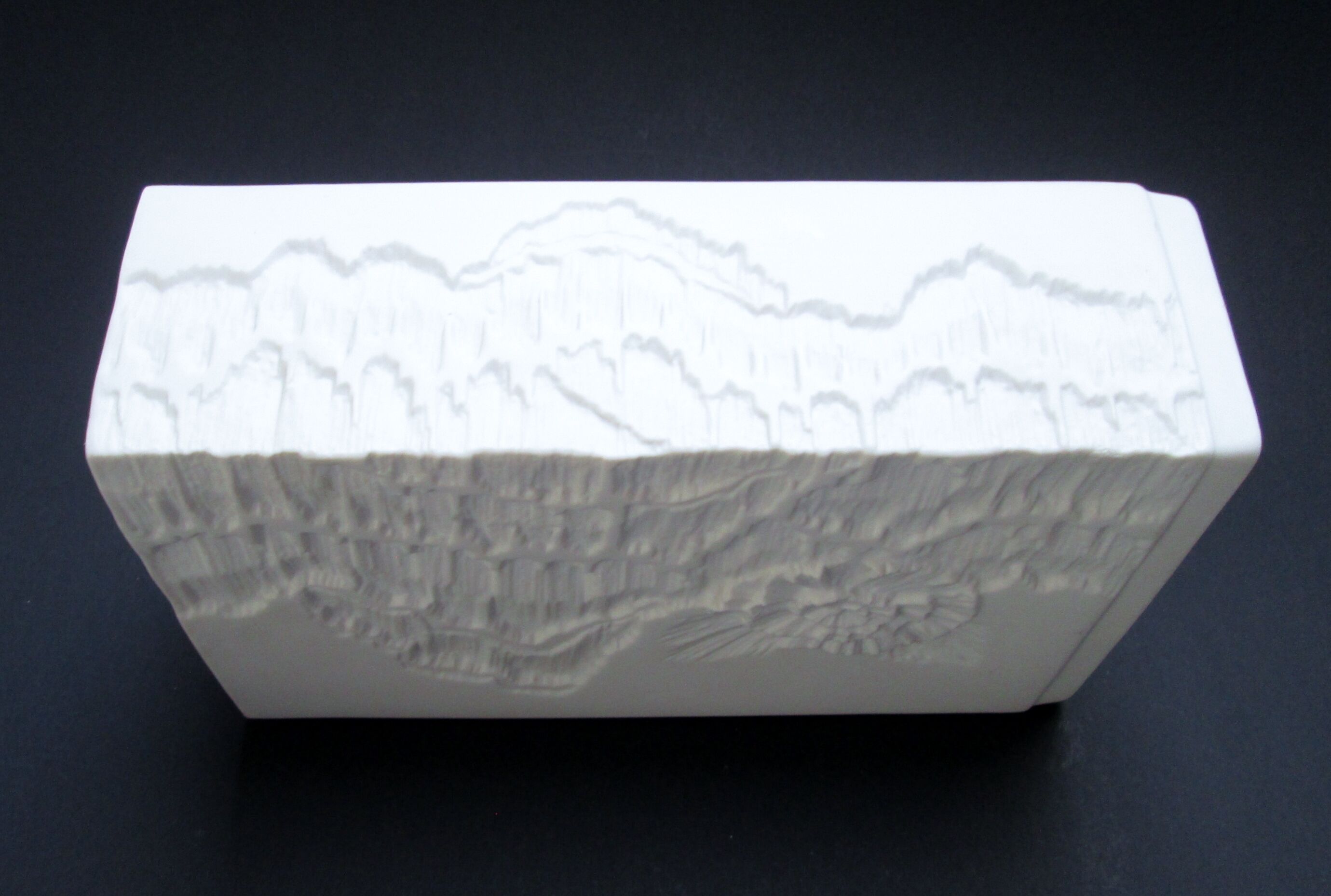 Kaiser bisquit porcelain fossil vase, Modernist 1970s West Germany.