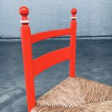 Austrian Folk Art Rush Side Chair, 1970s