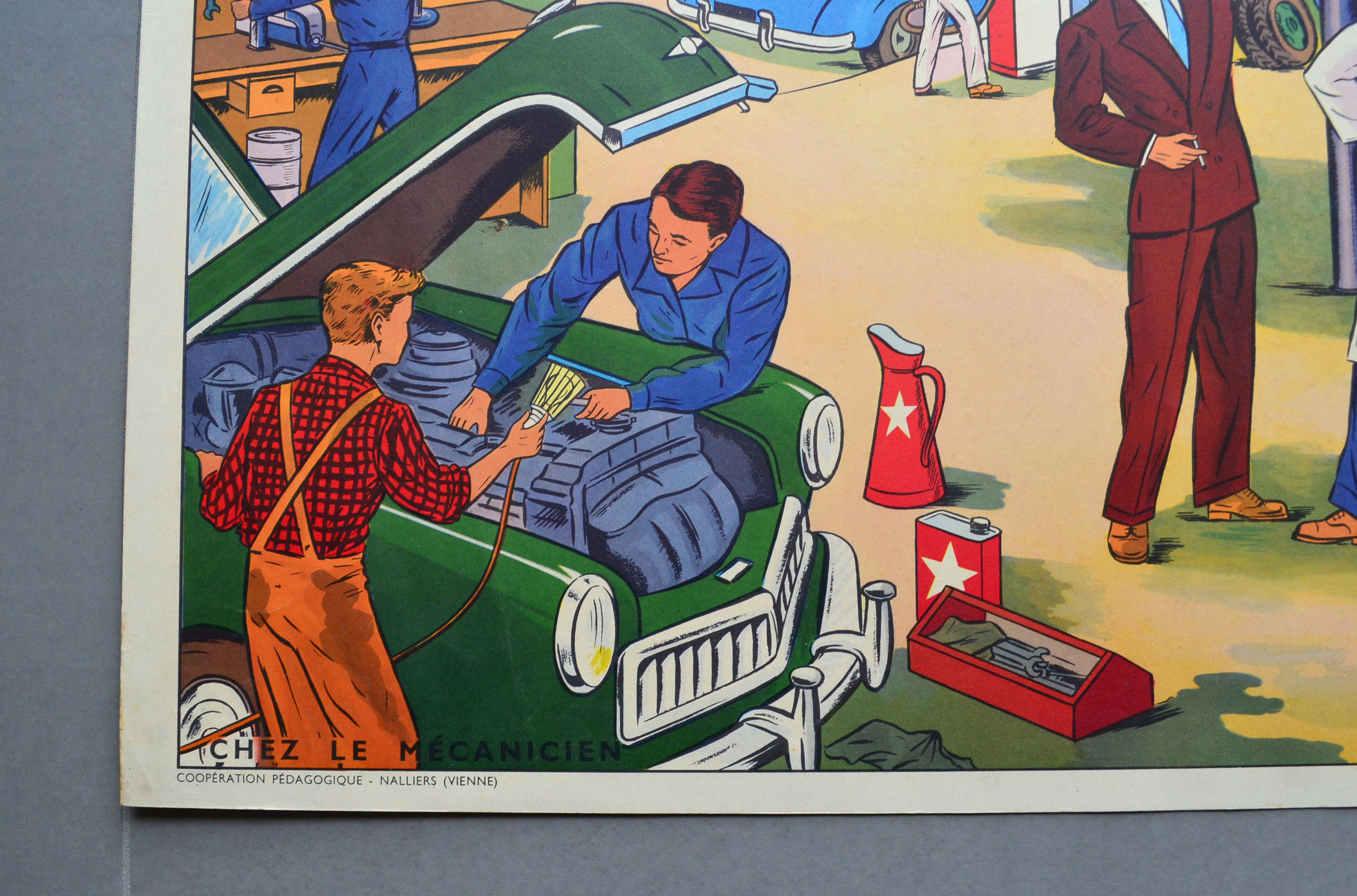 Ancienne affiche pédagogique Rossignol Montmorillon recto-verso - années 1950 - N°15 Le retour