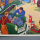Educational school poster nightingale front / back "The station" and "at the mechanic's"