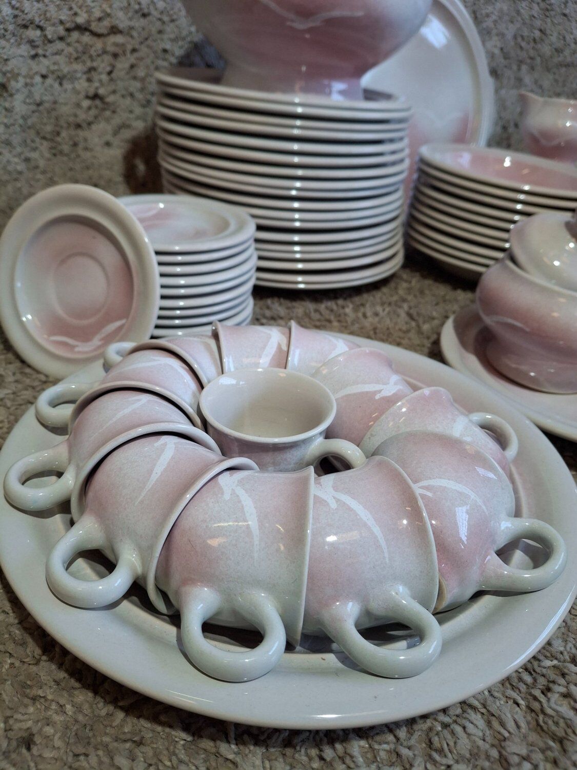 Service de table complet Niderviller faïence Art modele aurore  1950s