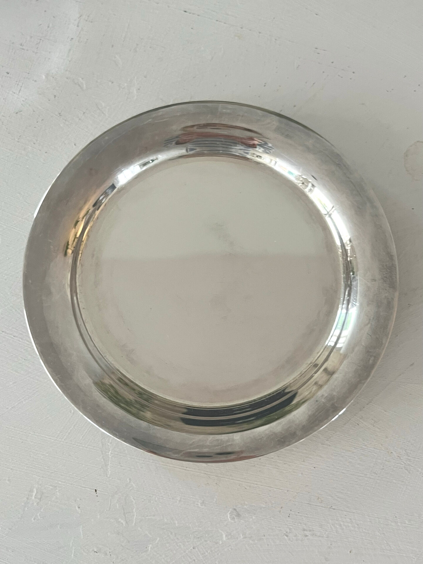 Silver plated butter dish with crystal insert by Ercuis, original box