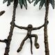 Chandelier "singe" en bronze patiné, 1970s
