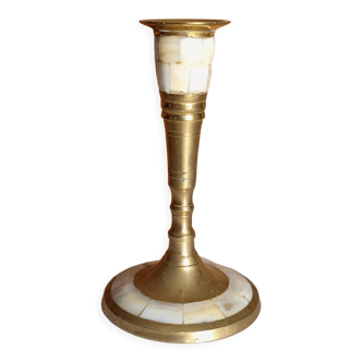 Candlestick with mother-of-pearl