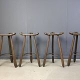 Mid century brutalist bar stools - set of 4, 1960s