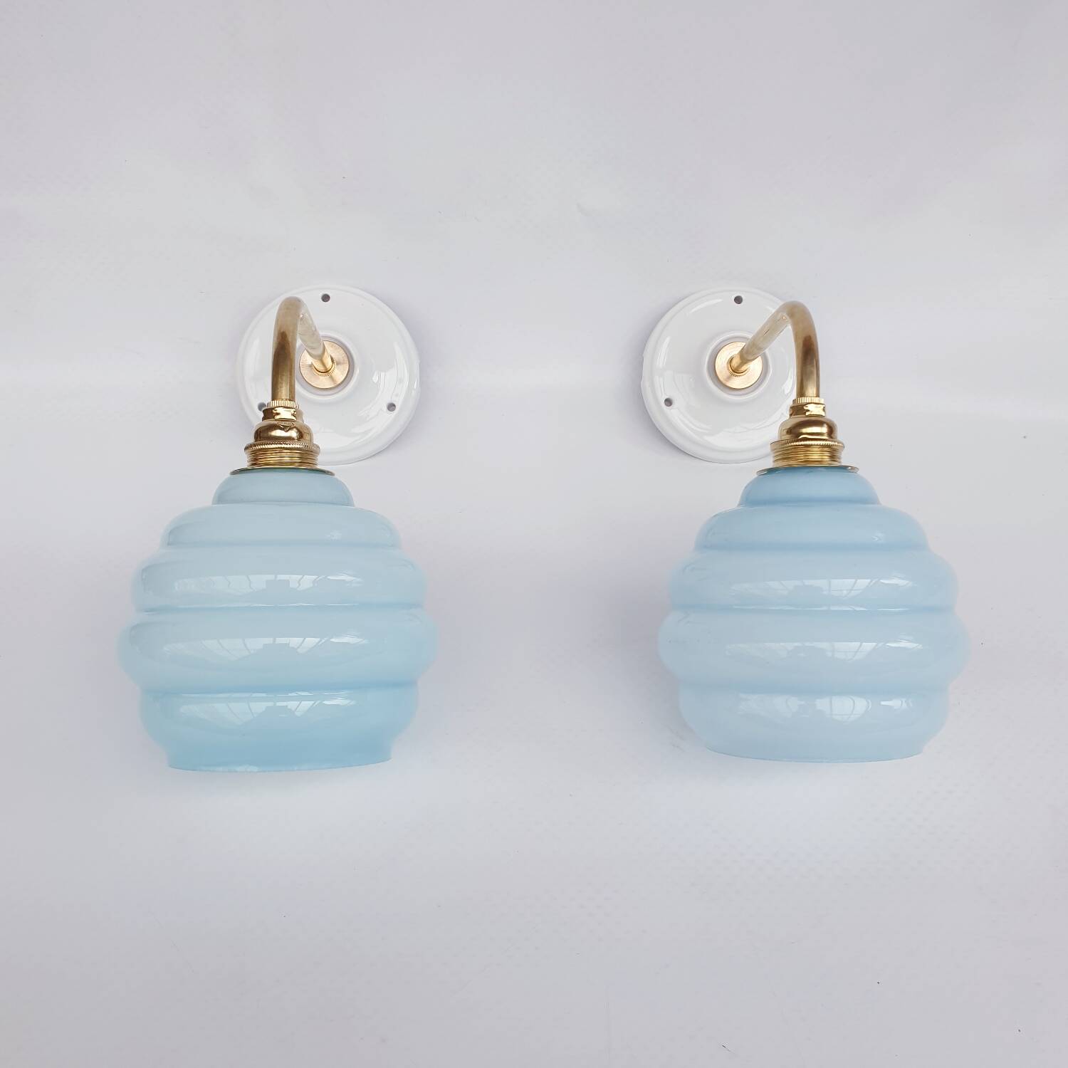 Swan neck and cloud glass wall lights