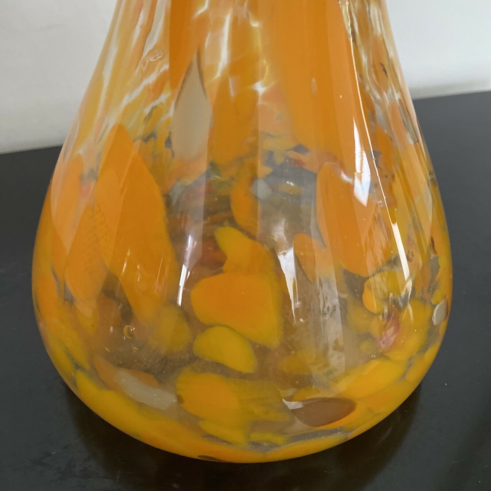 Soliflore orange souflé glass vase