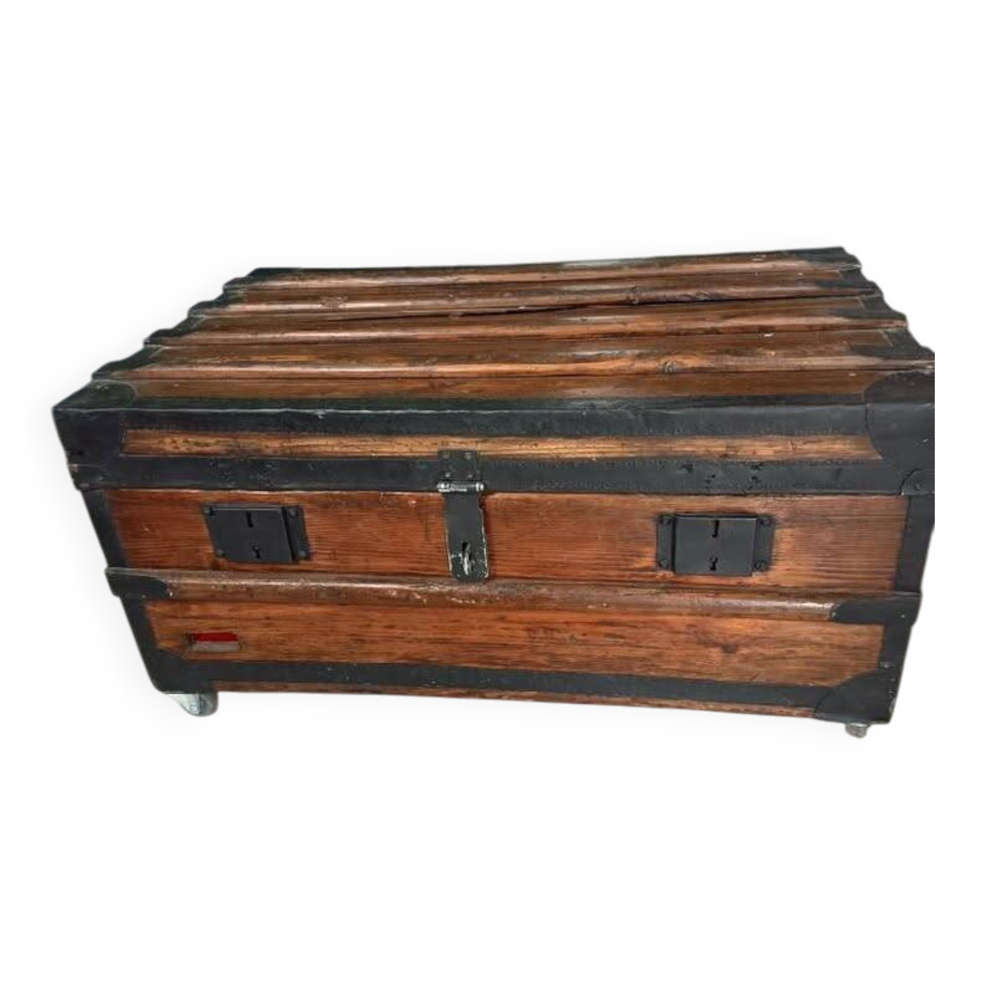 Old trunk with red velvet interior