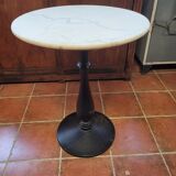Gueridon bistro base cast iron marble top