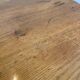 Round coffee table in wood and wrought iron – Rustic 1970s style