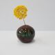 Ball solifleur in brown green ceramic