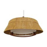 Raffia bast and teak pendant lamp by Temde