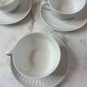 Set of 6 porcelain cups and saucers F. Chauvigny