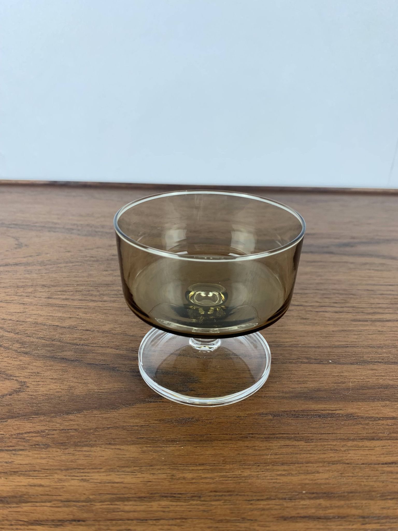 Set of 9 smoked glass champagne glasses, 1970