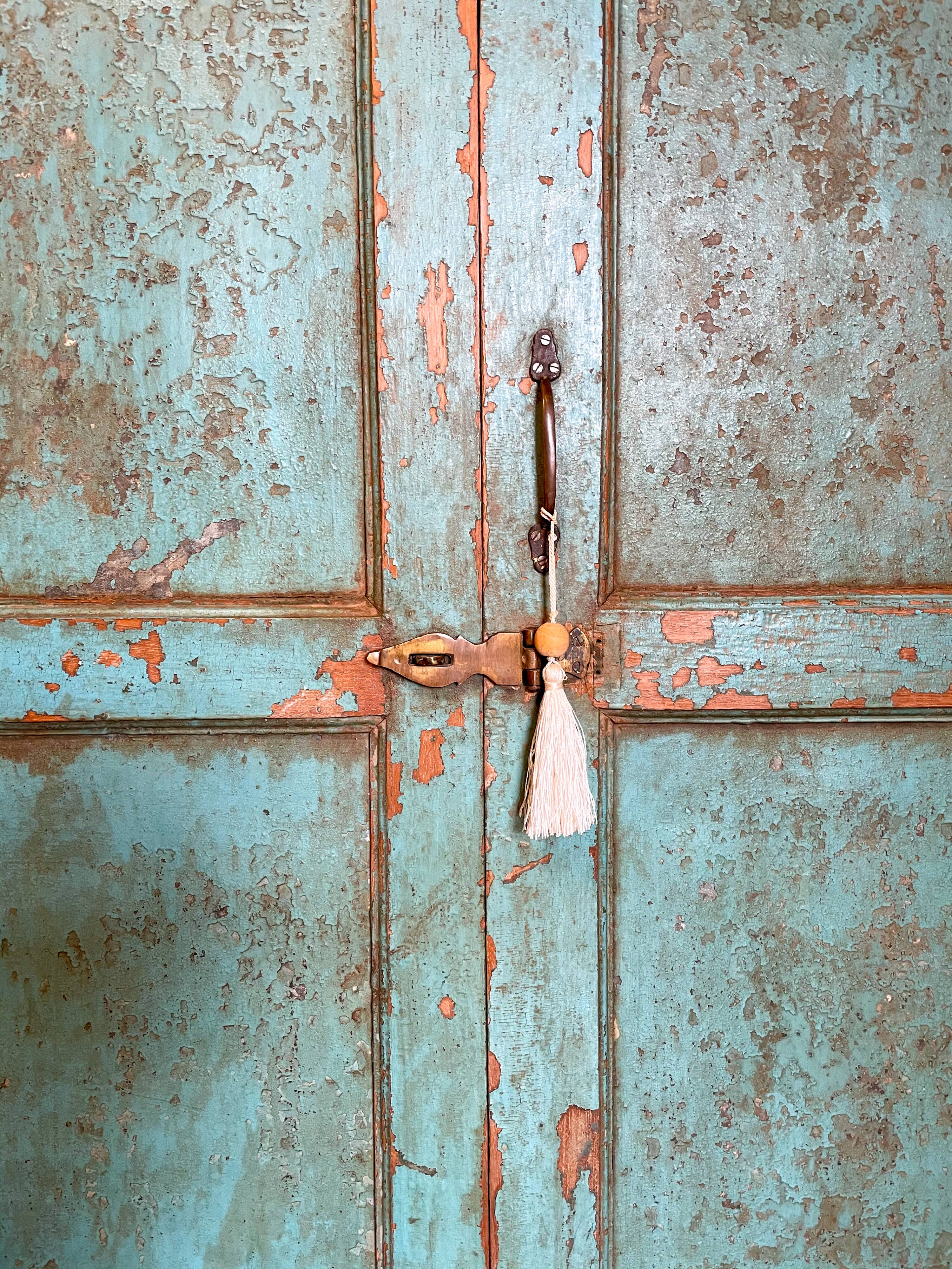 Vintage Metal & Wood Wardrobe