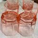 Art Deco Pink Glass Whiskey Glasses