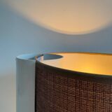 Pair of vintage table lamps, white and brown, “slim” by Gramigna for Quattrifolio, 1964 Italy