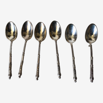 Series of 6 small spoons to mocha metal silver brand sfam russian décor