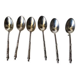 Series of 6 small spoons to mocha metal silver brand sfam russian décor