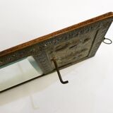 Small wall mirror, repulsed metal frame 16x30cm