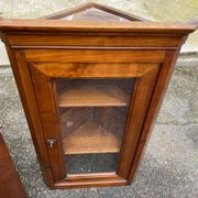 19th-century Louis Philippe corner display cabinet in solid wood.