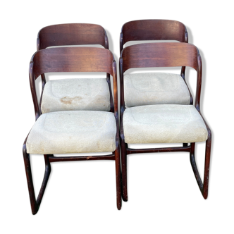 4 chaises Baumann traineau