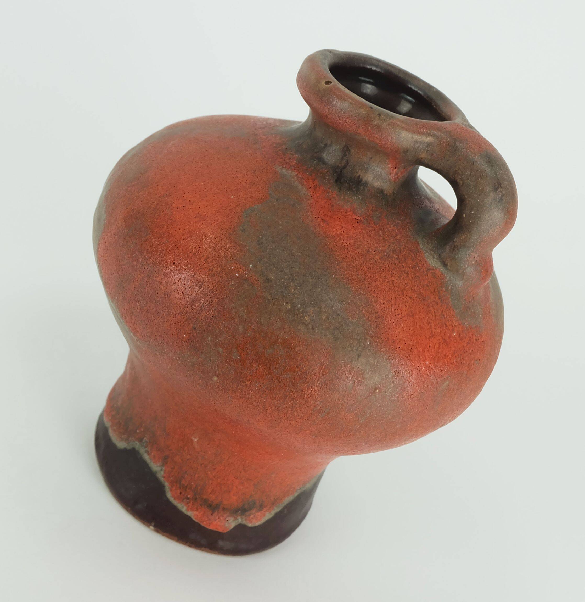 Carstens toennishof vase model no.0875-18 gerda heuckeroth orange brown 60s