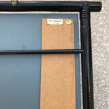 Black lacquered rattan mirror