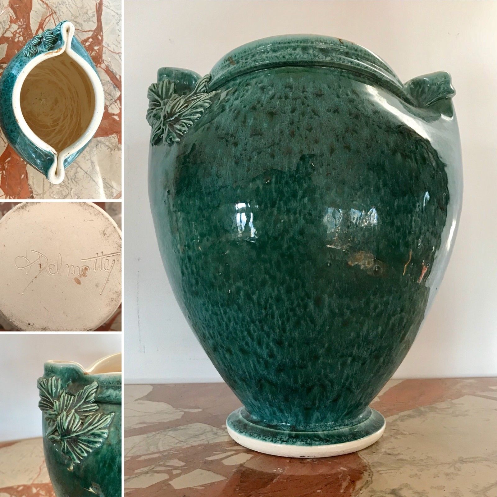 Conical body and paunch ovoid stoneware vase