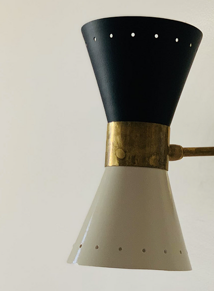 Diabolo wall lamp articulable arm black & white