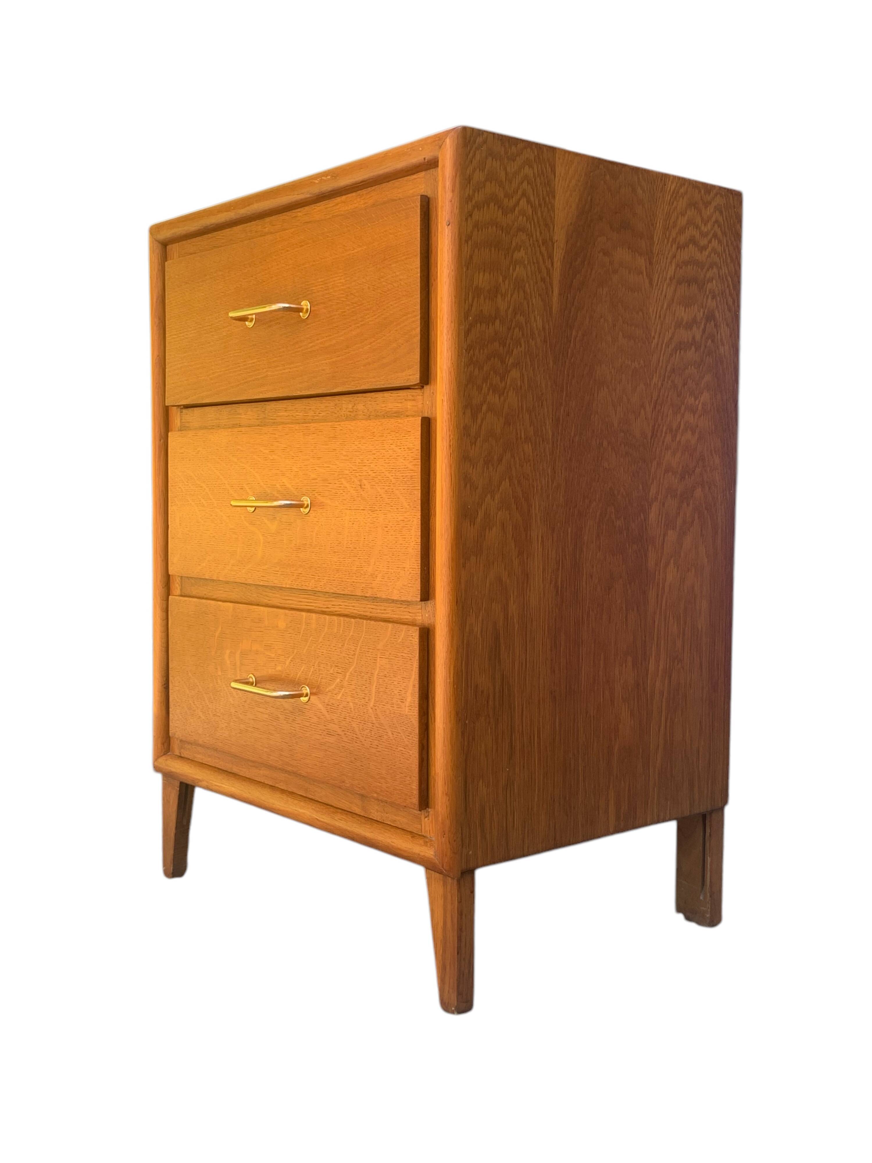 Vintage chest of drawers with oak compass legs, 1950s