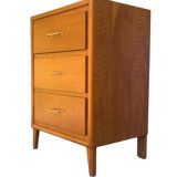 Vintage chest of drawers with oak compass legs, 1950s